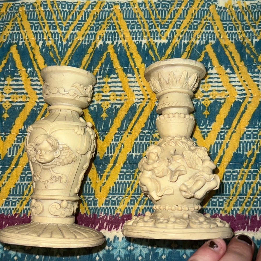 Cherub incense burners or candle holders
